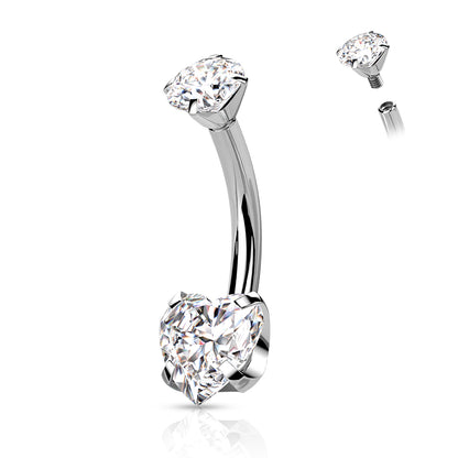 Piercing nombril Cœur Pur en titane