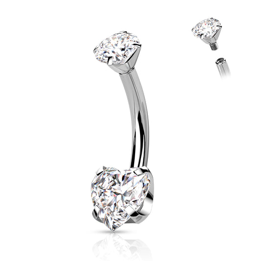 Piercing nombril Cœur Pur en titane