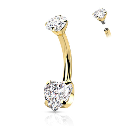 Piercing nombril Cœur Pur en titane