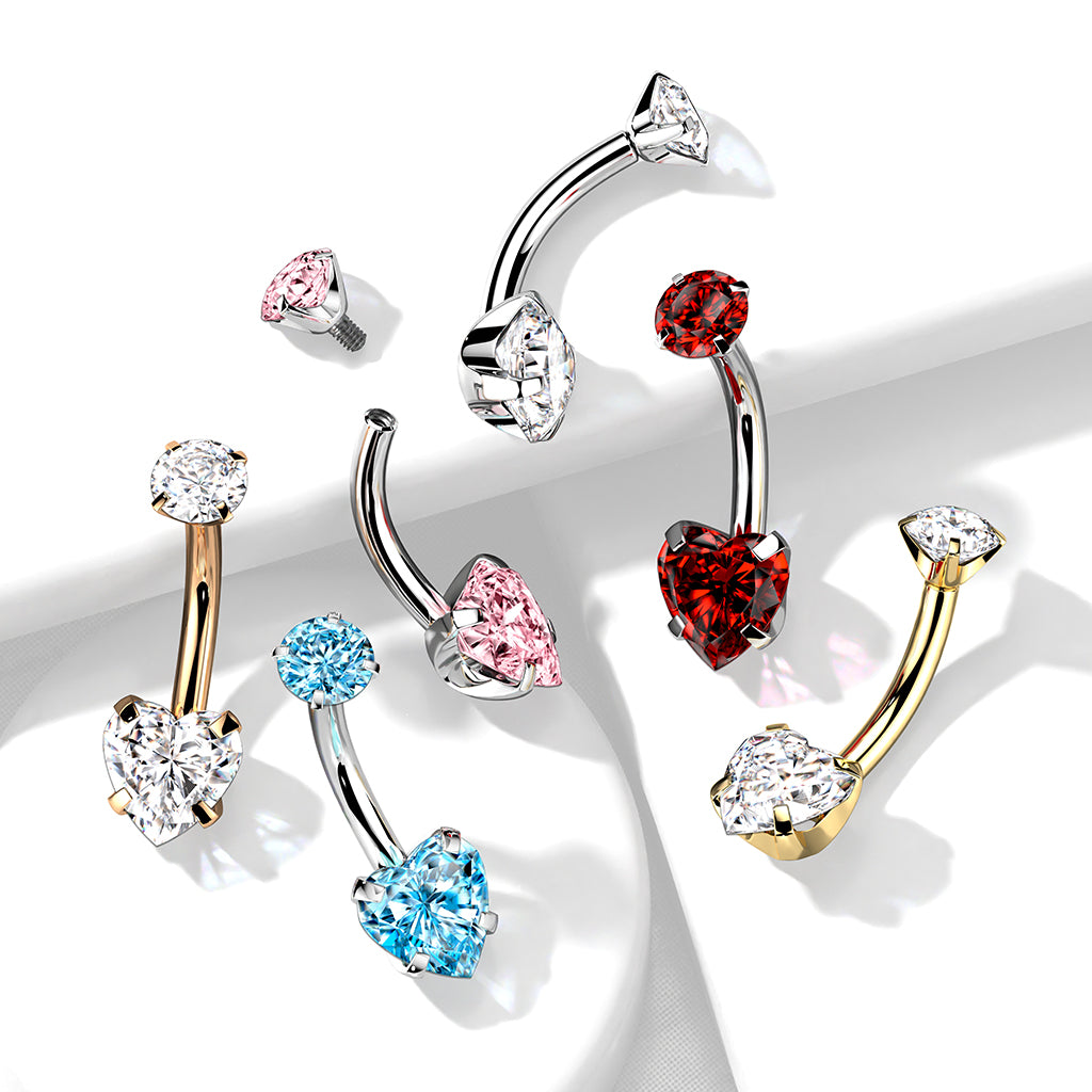 Piercing nombril Cœur Pur en titane