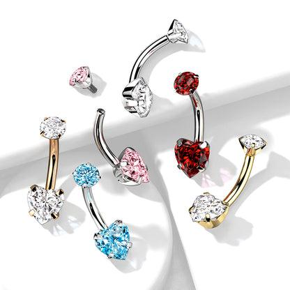 Piercing nombril Cœur Pur en titane