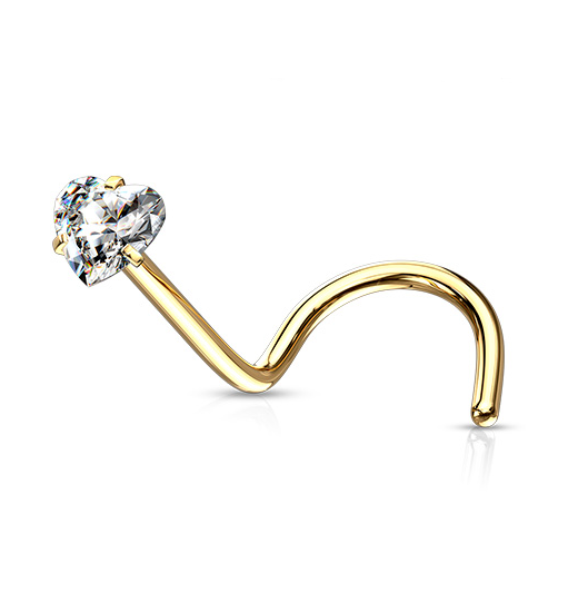 Piercing nez Cœur en acier inoxydable
