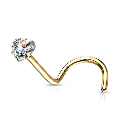 Piercing nez Cœur en acier inoxydable