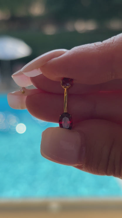 Piercing nombril Ovale Éclat en titane