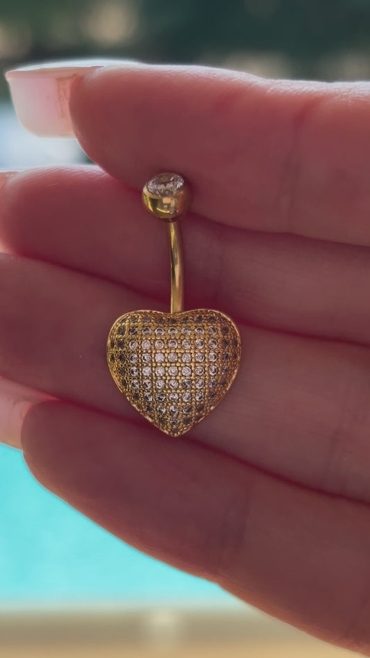 Piercing nombril Amour en acier chirurgical