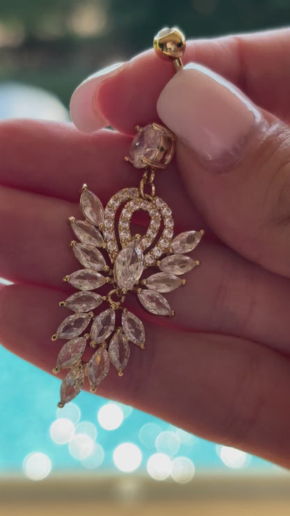 Piercing nombril Impériale en acier inoxydable doré et zircons