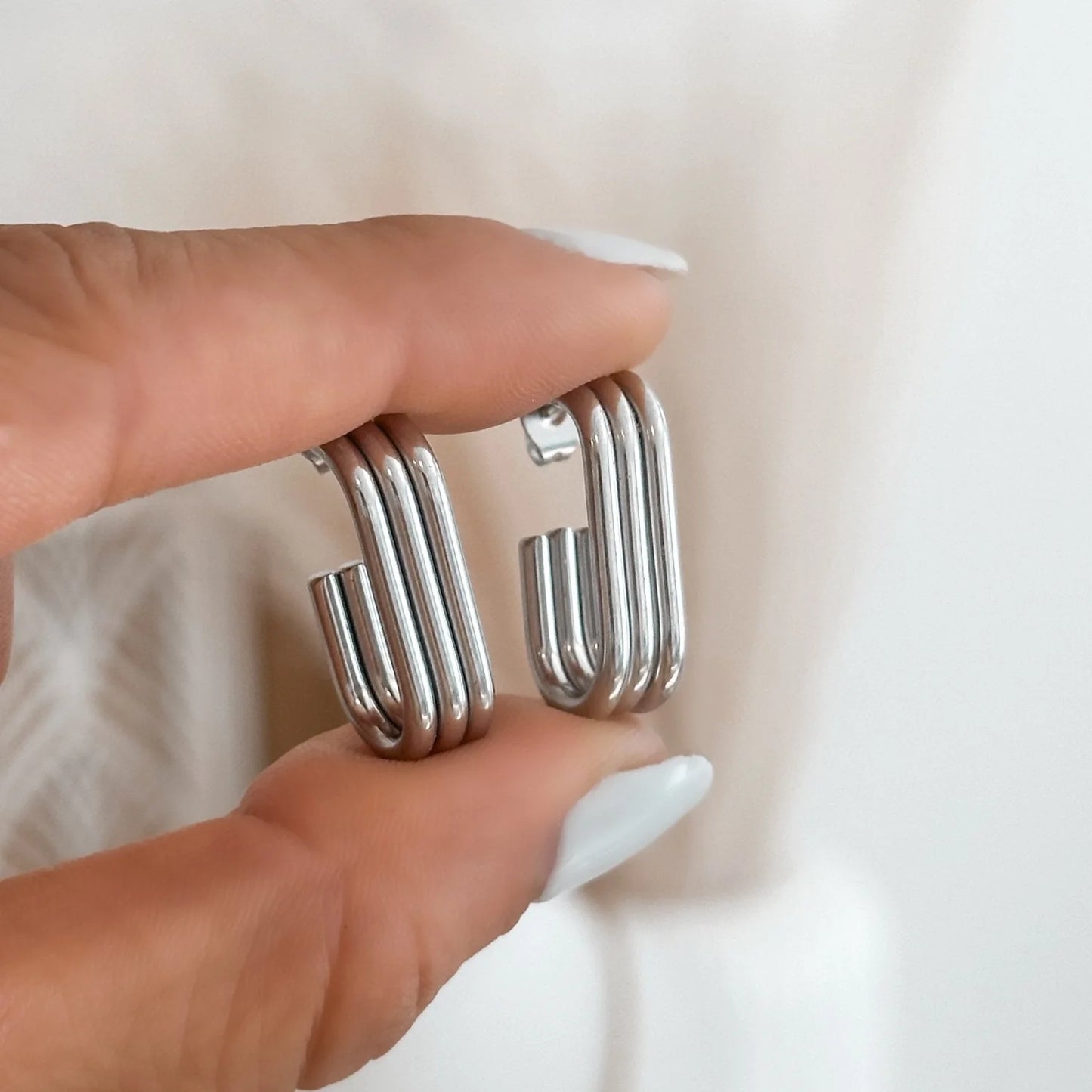 Boucles d’oreilles Lignes fines en acier inoxydable